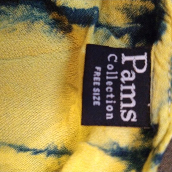 PAMS COLLECTION - SIZE FREE - HIGH LOW DRESS - YELLOW/BLUE - Picture 5 of 6